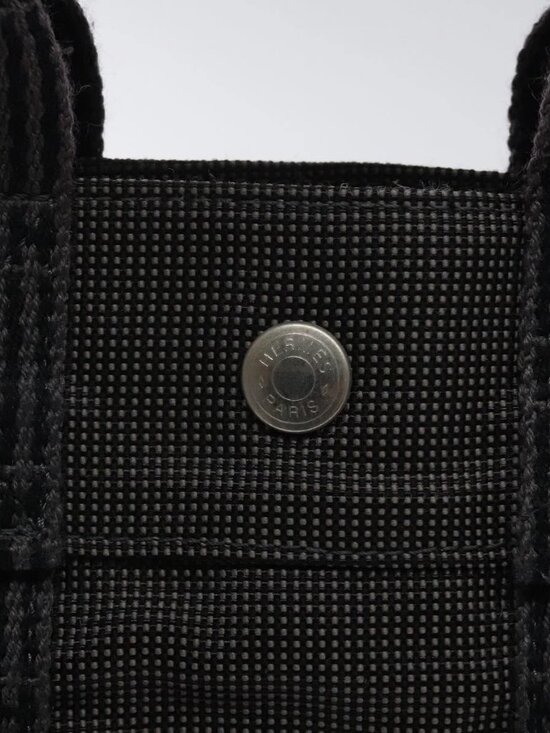 HERMES Her Line PM Backpack Canvas Gray Silver Auth 129003 main image 15